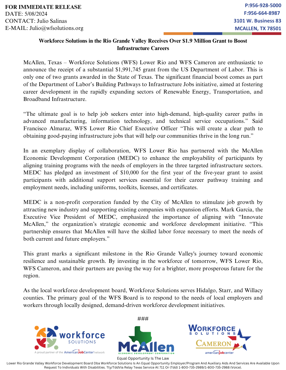 DOL Grant Partnership3
